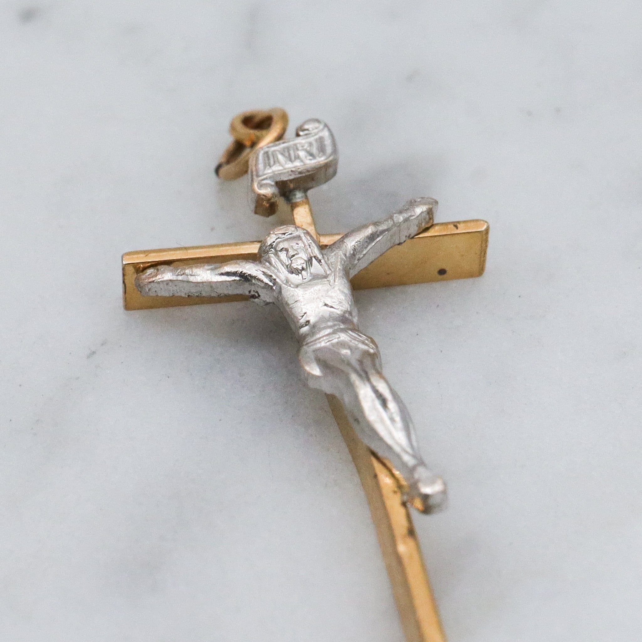 Retro Theda 14k gold filled crucifix pendant